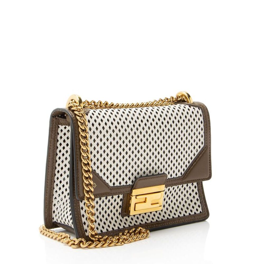 Fendi Perforated Leather Kan U Small Shoulder Bag - Picture 2 of 14